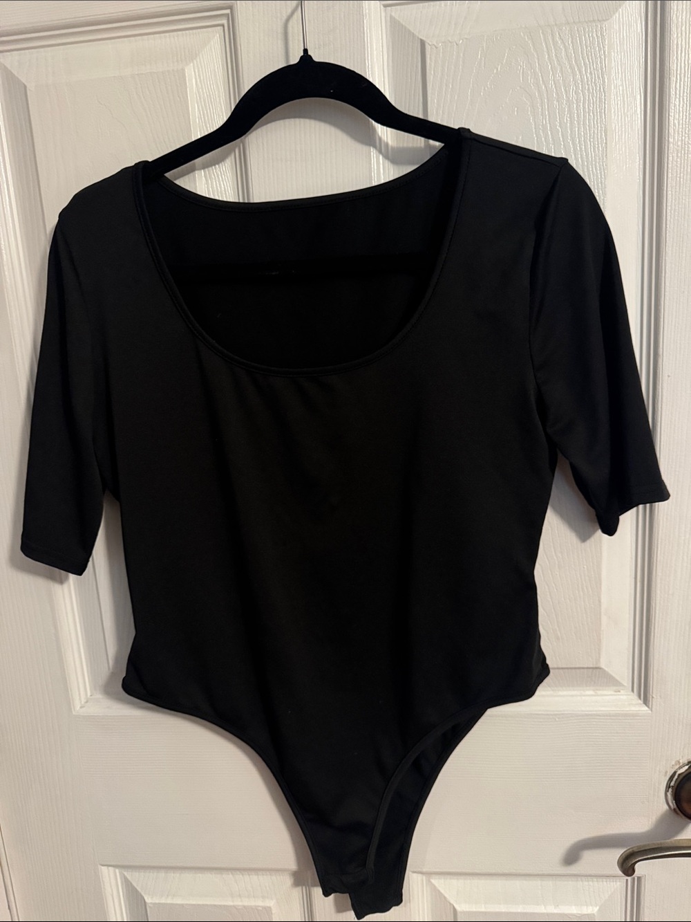 Black Scoop Neck Women's Bodysuit